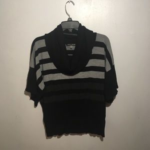 Cable and Gauge Black and Grey Cowl Neck Sweater